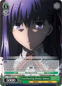Overflowing Words, Sakura - Fate/stay night [Heaven's Feel] Vol.2 - Weiss Schwarz card