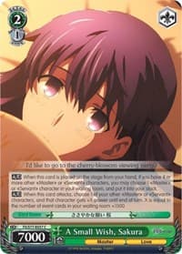 A Small Wish, Sakura - Fate/stay night [Heaven's Feel] Vol.2 - Weiss Schwarz card