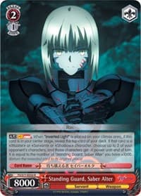 Standing Guard, Saber Alter - Fate/stay night [Heaven's Feel] Vol.2 - Weiss Schwarz card