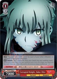 Corrupted Knight, Saber Alter - Fate/stay night [Heaven's Feel] Vol.2 - Weiss Schwarz card