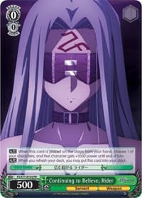 Continuing to Believe, Rider - Fate/stay night [Heaven's Feel] Vol.2 - Weiss Schwarz card