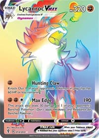 Lycanroc VMAX (Secret) - SWSH07: Evolving Skies - Pokemon card