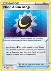 Moon & Sun Badge - SWSH07: Evolving Skies - Pokemon card