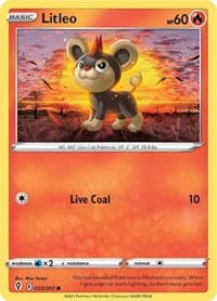 Litleo - SWSH07: Evolving Skies - Pokemon card