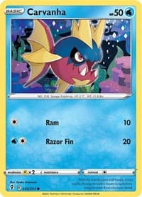 Carvanha - SWSH07: Evolving Skies - Pokemon card