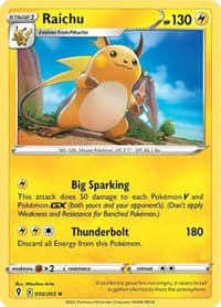 Raichu - SWSH07: Evolving Skies - Pokemon card