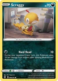 Scraggy - SWSH07: Evolving Skies - Pokemon card