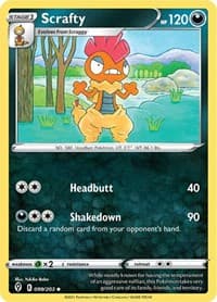 Scrafty - SWSH07: Evolving Skies - Pokemon card