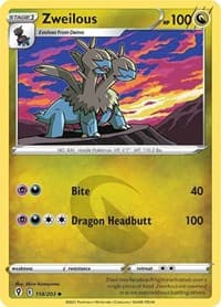 Zweilous - SWSH07: Evolving Skies - Pokemon card