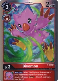 Biyomon - P-002 (Rainbow Foil) - Digimon Promotion Cards - Digimon Card Game card