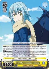 For My Comrades, Rimuru - That Time I Got Reincarnated as a Slime Vol.2 - Weiss Schwarz card