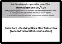 Code Card - Evolving Skies Elite Trainer Box [Jolteon/Flareon/Umbreon/Leafeon] - SWSH07: Evolving Skies - Pokemon card