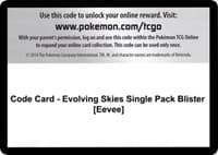 Code Card - Evolving Skies Single Pack Blister [Eevee] - SWSH07: Evolving Skies - Pokemon card