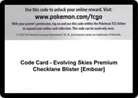 Code Card - Evolving Skies Premium Checklane Blister [Emboar] - SWSH07: Evolving Skies - Pokemon card