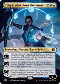 Teferi, Who Slows the Sunset (Borderless) - Innistrad: Midnight Hunt - Magic: The Gathering card