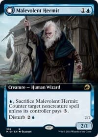 Malevolent Hermit (Extended Art) - Innistrad: Midnight Hunt - Magic: The Gathering card