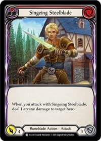 Singeing Steelblade (Red) - Tales of Aria - Flesh and Blood TCG card