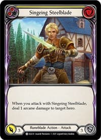 Singeing Steelblade (Yellow) - Tales of Aria - Flesh and Blood TCG card