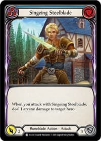 Singeing Steelblade (Blue) - Tales of Aria - Flesh and Blood TCG card