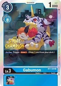 Gabumon - BT1-029 (Store Champion) - Release Special Booster 1.0 - Digimon Card Game card