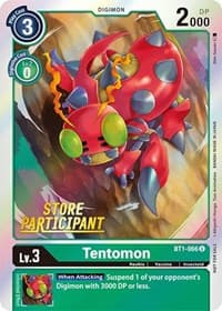 Tentomon - BT1-066 (Store Participant) - Release Special Booster 1.0 - Digimon Card Game card