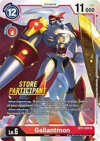 Gallantmon - BT2-020 (Store Participant) - Release Special Booster 1.0 - Digimon Card Game card