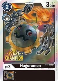 Hagurumon - BT2-052 (Store Champion) - Release Special Booster 1.0 - Digimon Card Game card