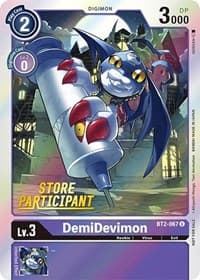 DemiDevimon - BT2-067 (Store Participant) - Release Special Booster 1.0 - Digimon Card Game card
