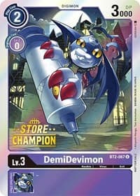 DemiDevimon - BT2-067 (Store Champion) - Release Special Booster 1.0 - Digimon Card Game card