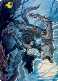 Moonrage Brute Art Card (Gold-Stamped Signature) - Art Series: Innistrad: Midnight Hunt - Magic: The Gathering card