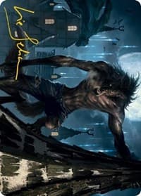 Stalking Predator Art Card (Gold-Stamped Signature) - Art Series: Innistrad: Midnight Hunt - Magic: The Gathering card