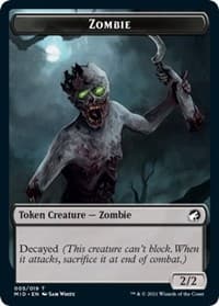 Zombie (005) // Beast Double-Sided Token - Innistrad: Midnight Hunt - Magic: The Gathering card