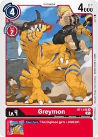 Greymon - BT1-015 (Tamer Party Vol. 3 Promo) - Release Special Booster 1.0 - Digimon Card Game card
