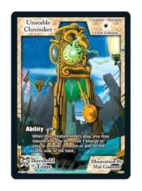 Unstable Chroniker - Threshold of Time - Exodus TCG card