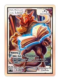 Tlah, Barricade of the Library - Threshold of Time - Exodus TCG card