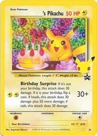 ______'s Pikachu - Celebrations: Classic Collection - Pokemon card