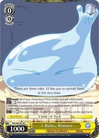 3 Rules, Rimuru - That Time I Got Reincarnated as a Slime Vol.2 - Weiss Schwarz card