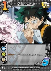 Note Taking (XR) - UniVersus: My Hero Academia - UniVersus card