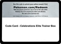 Code Card - Celebrations Elite Trainer Box - Celebrations - Pokemon card