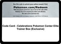 Code Card - Celebrations Pokemon Center Elite Trainer Box (Exclusive) - Celebrations - Pokemon card