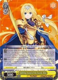 Splitting Sound of the Sword, Alice - Sword Art Online -Alicization- Vol.2 - Weiss Schwarz card