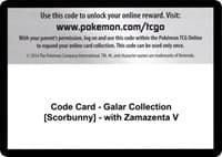 Code Card - Galar Collection [Scorbunny] - with Zamazenta V - Miscellaneous Cards & Products - Pokemon card