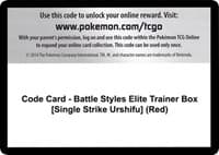 Code Card - Battle Styles Elite Trainer Box [Single Strike Urshifu] (Red) - SWSH05: Battle Styles - Pokemon card