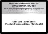 Code Card - Battle Styles Premium Checklane Blister [Corviknight] - SWSH05: Battle Styles - Pokemon card
