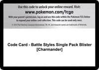 Code Card - Battle Styles Single Pack Blister [Charmander] - SWSH05: Battle Styles - Pokemon card