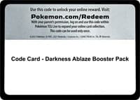 Code Card - Darkness Ablaze Booster Pack - SWSH03: Darkness Ablaze - Pokemon card