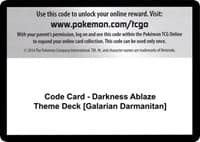 Code Card - Darkness Ablaze Theme Deck [Galarian Darmanitan] - SWSH03: Darkness Ablaze - Pokemon card