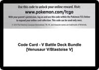 Code Card - V Battle Deck Bundle [Venusaur V/Blastoise V] - Miscellaneous Cards & Products - Pokemon card