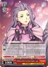 Affiliated With the Dark Knights, Lipia - Sword Art Online -Alicization- Vol.2 - Weiss Schwarz card