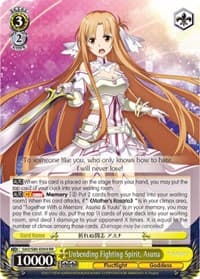 Unbending Fighting Spirit, Asuna - Sword Art Online -Alicization- Vol.2 - Weiss Schwarz card